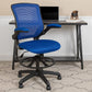 Mid-Back Black Mesh Ergonomic Drafting Chair with Adjustable Foot Ring and Flip-Up Arms [BL-ZP-8805D-BK-GG] A-Z Store Nadia