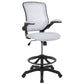 Mid-Back Black Mesh Ergonomic Drafting Chair with Adjustable Foot Ring and Flip-Up Arms [BL-ZP-8805D-BK-GG] A-Z Store Nadia