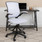 Mid-Back Black Mesh Ergonomic Drafting Chair with Adjustable Foot Ring and Flip-Up Arms [BL-ZP-8805D-BK-GG] A-Z Store Nadia