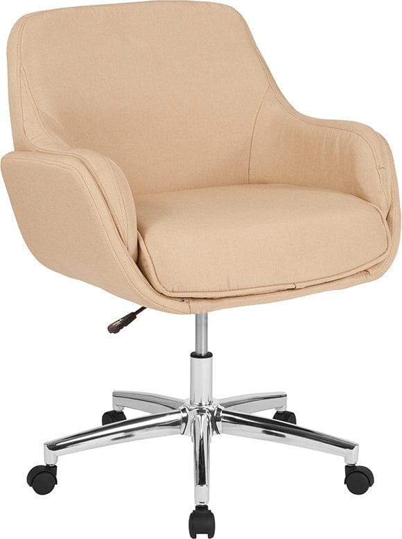 Rochelle Home and Office Upholstered Mid-Back Chair in Beige Fabric [BT-1172-BGE-F-GG] A-Z Store Nadia