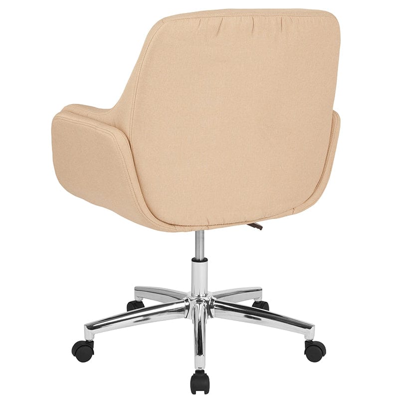 Rochelle Home and Office Upholstered Mid-Back Chair in Beige Fabric [BT-1172-BGE-F-GG] A-Z Store Nadia
