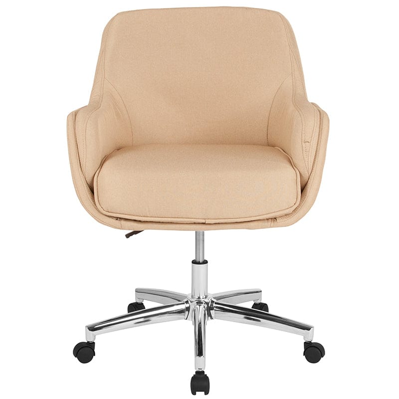 Rochelle Home and Office Upholstered Mid-Back Chair in Beige Fabric [BT-1172-BGE-F-GG] A-Z Store Nadia
