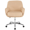 Rochelle Home and Office Upholstered Mid-Back Chair in Beige Fabric [BT-1172-BGE-F-GG]