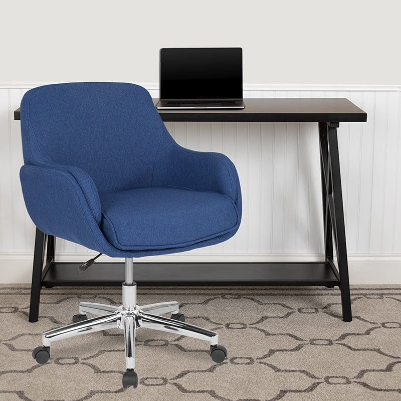 Rochelle Home and Office Upholstered Mid-Back Chair in Beige Fabric [BT-1172-BGE-F-GG] A-Z Store Nadia