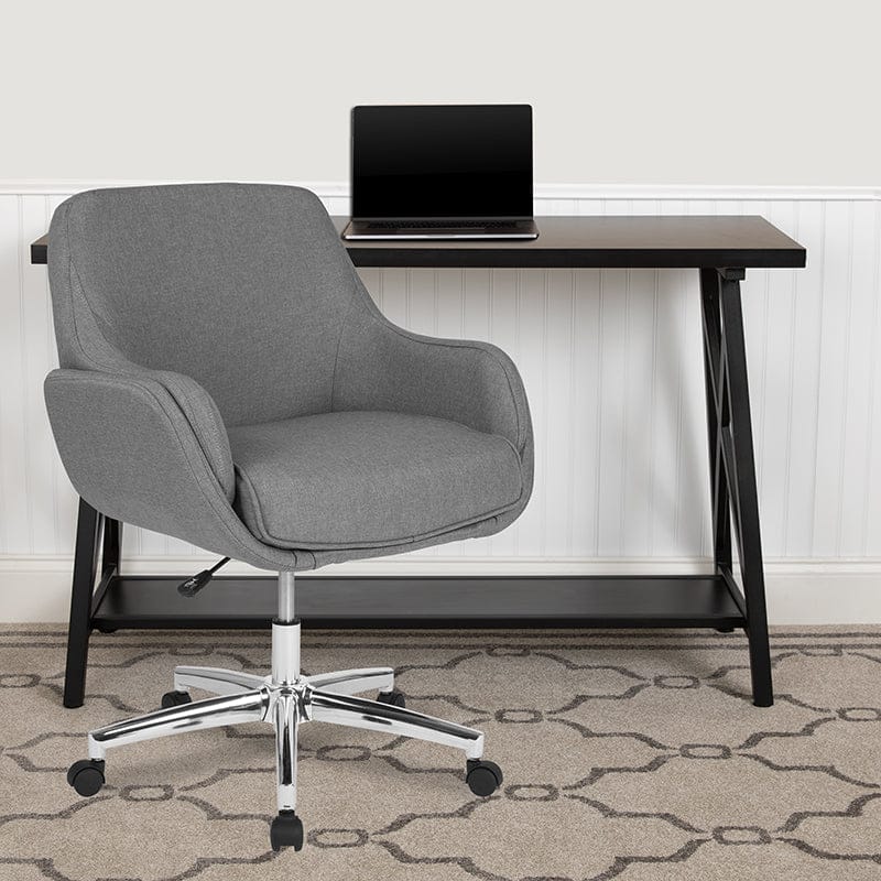 Rochelle Home and Office Upholstered Mid-Back Chair in Beige Fabric [BT-1172-BGE-F-GG] A-Z Store Nadia