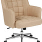 Laone Home and Office Upholstered Mid-Back Chair in Beige Fabric [BT-1176-BGE-F-GG] A-Z Store Nadia