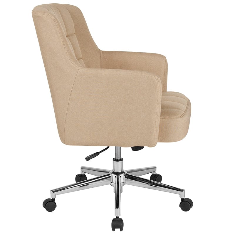 Laone Home and Office Upholstered Mid-Back Chair in Beige Fabric [BT-1176-BGE-F-GG] A-Z Store Nadia