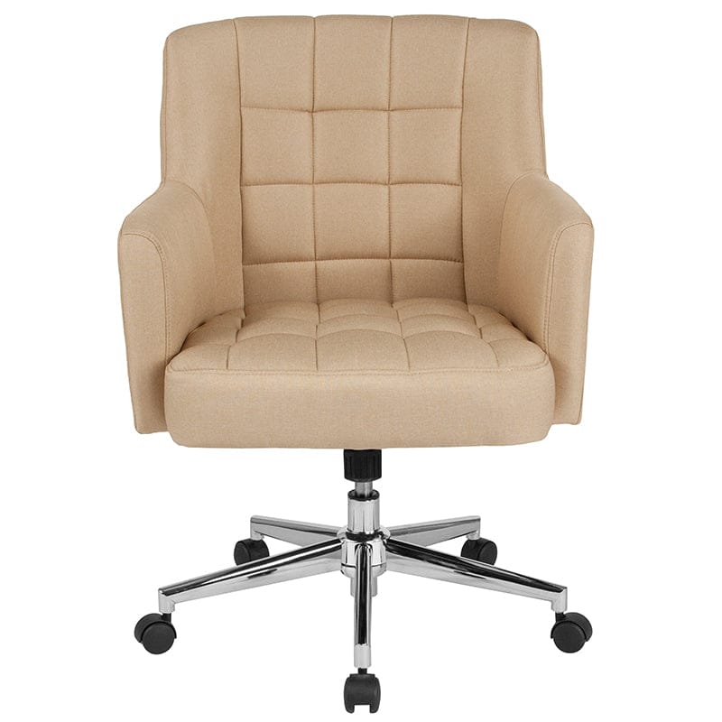 Laone Home and Office Upholstered Mid-Back Chair in Beige Fabric [BT-1176-BGE-F-GG] A-Z Store Nadia
