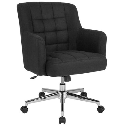 Laone Home and Office Upholstered Mid-Back Chair in Beige Fabric [BT-1176-BGE-F-GG] A-Z Store Nadia