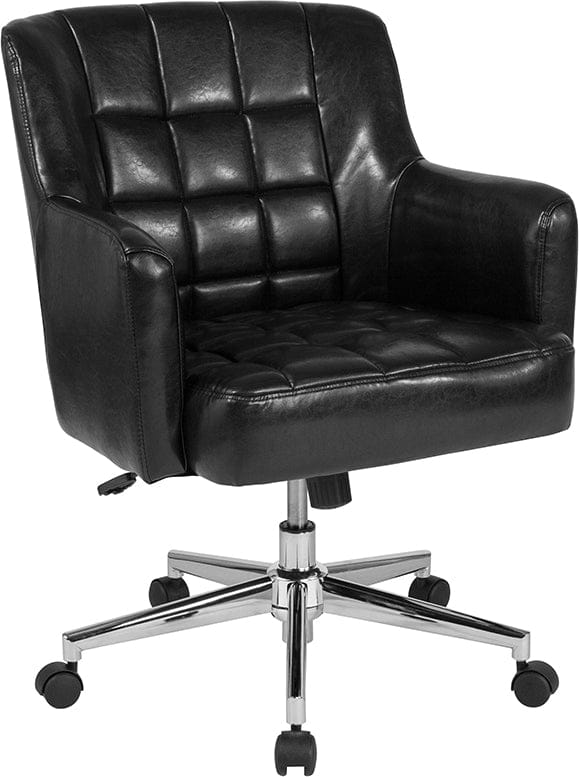 Laone Home and Office Upholstered Mid-Back Chair in Beige Fabric [BT-1176-BGE-F-GG] A-Z Store Nadia