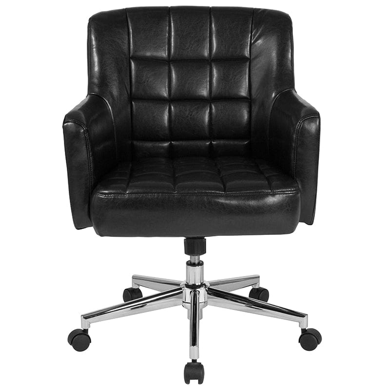 Laone Home and Office Upholstered Mid-Back Chair in Beige Fabric [BT-1176-BGE-F-GG] A-Z Store Nadia