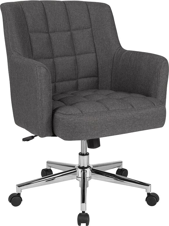 Laone Home and Office Upholstered Mid-Back Chair in Beige Fabric [BT-1176-BGE-F-GG] A-Z Store Nadia