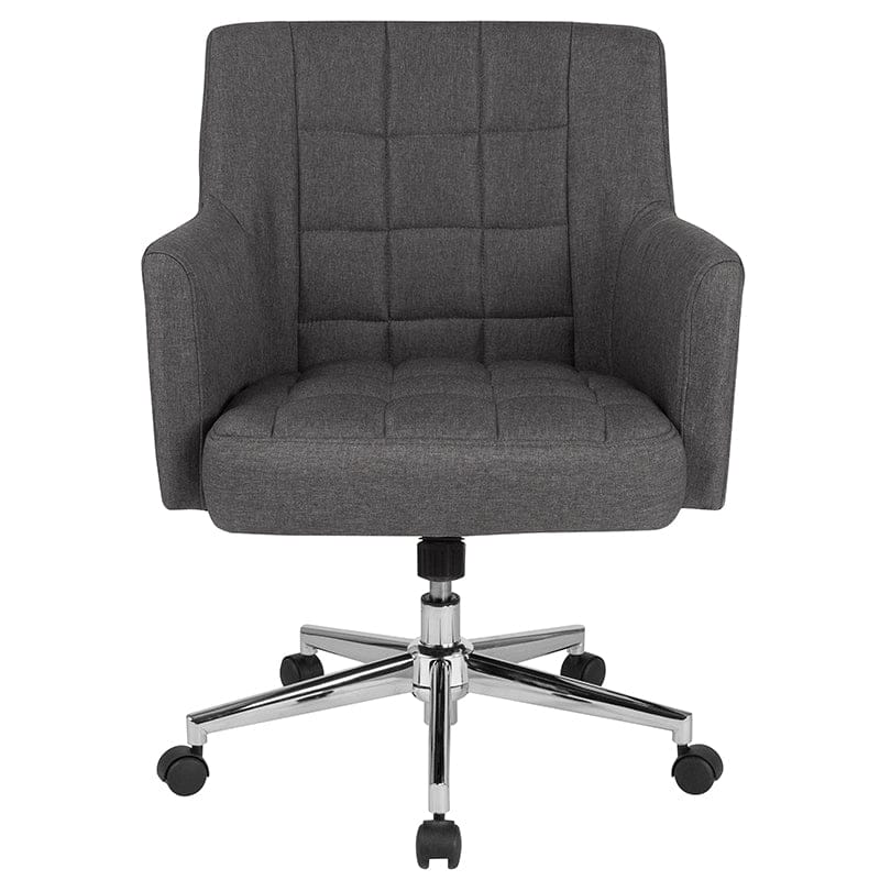 Laone Home and Office Upholstered Mid-Back Chair in Beige Fabric [BT-1176-BGE-F-GG] A-Z Store Nadia