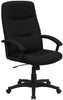 High Back Black Fabric Executive Swivel Office Chair with Two Line Horizontal Stitch Back and Arms [BT-134A-BK-GG]