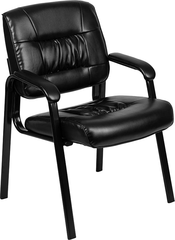 Black LeatherSoft Antimicrobial / Antibacterial Medical Side Chair with Black Metal Frame [BT-1404-ANTI-BK-GG] A-Z Store Nadia