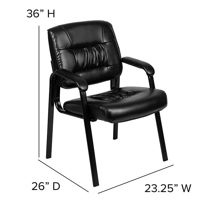 Black LeatherSoft Antimicrobial / Antibacterial Medical Side Chair with Black Metal Frame [BT-1404-ANTI-BK-GG] A-Z Store Nadia