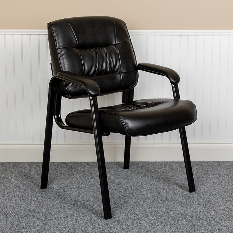 Black LeatherSoft Antimicrobial / Antibacterial Medical Side Chair with Black Metal Frame [BT-1404-ANTI-BK-GG] A-Z Store Nadia
