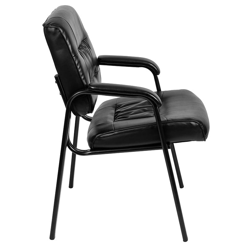 Black LeatherSoft Antimicrobial / Antibacterial Medical Side Chair with Black Metal Frame [BT-1404-ANTI-BK-GG] A-Z Store Nadia