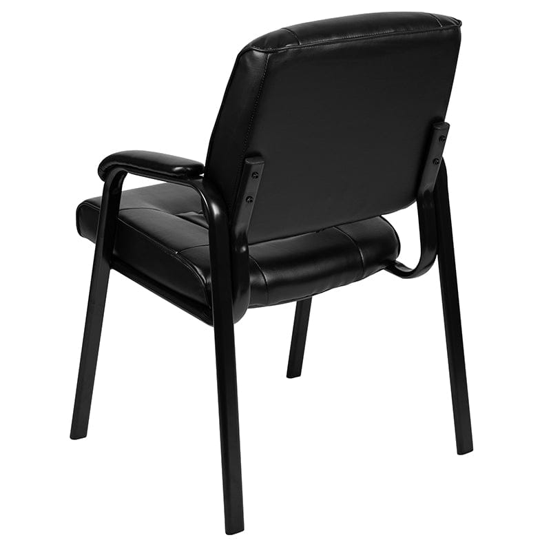 Black LeatherSoft Antimicrobial / Antibacterial Medical Side Chair with Black Metal Frame [BT-1404-ANTI-BK-GG] A-Z Store Nadia