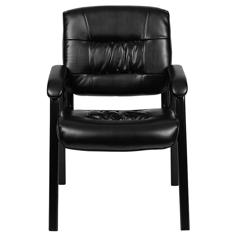Black LeatherSoft Antimicrobial / Antibacterial Medical Side Chair with Black Metal Frame [BT-1404-ANTI-BK-GG]