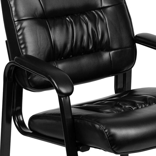 Black LeatherSoft Antimicrobial / Antibacterial Medical Side Chair with Black Metal Frame [BT-1404-ANTI-BK-GG] A-Z Store Nadia