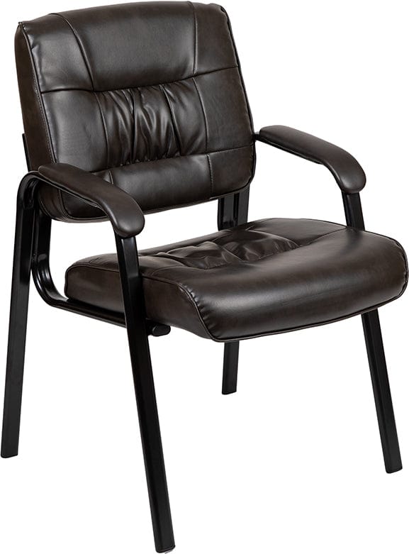 Black LeatherSoft Antimicrobial / Antibacterial Medical Side Chair with Black Metal Frame [BT-1404-ANTI-BK-GG] A-Z Store Nadia