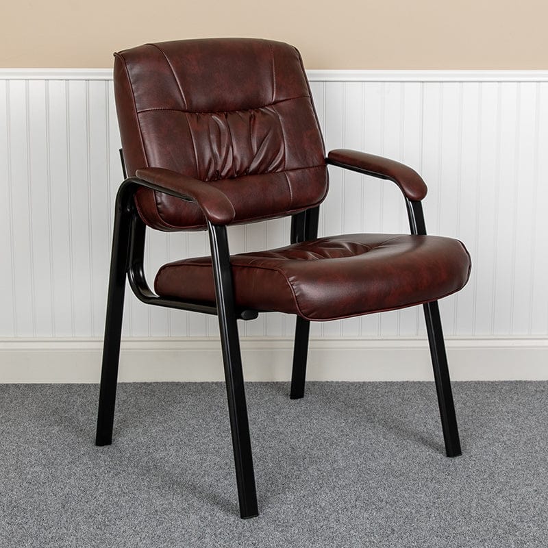 Black LeatherSoft Antimicrobial / Antibacterial Medical Side Chair with Black Metal Frame [BT-1404-ANTI-BK-GG] A-Z Store Nadia