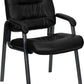 Black LeatherSoft Executive Side Reception Chair with Titanium Gray Powder Coated Frame [BT-1404-BKGY-GG] A-Z Store Nadia