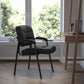 Black LeatherSoft Executive Side Reception Chair with Titanium Gray Powder Coated Frame [BT-1404-BKGY-GG] A-Z Store Nadia