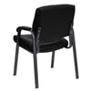 Black LeatherSoft Executive Side Reception Chair with Titanium Gray Powder Coated Frame [BT-1404-BKGY-GG]