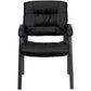 Black LeatherSoft Executive Side Reception Chair with Titanium Gray Powder Coated Frame [BT-1404-BKGY-GG] A-Z Store Nadia