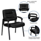 Black LeatherSoft Executive Side Reception Chair with Titanium Gray Powder Coated Frame [BT-1404-BKGY-GG] A-Z Store Nadia