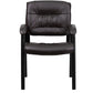 Brown LeatherSoft Executive Side Reception Chair with Black Metal Frame [BT-1404-BN-GG] A-Z Store Nadia
