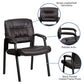 Brown LeatherSoft Executive Side Reception Chair with Black Metal Frame [BT-1404-BN-GG] A-Z Store Nadia