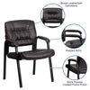 Brown LeatherSoft Executive Side Reception Chair with Black Metal Frame [BT-1404-BN-GG]