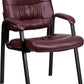 Brown LeatherSoft Executive Side Reception Chair with Black Metal Frame [BT-1404-BN-GG] A-Z Store Nadia