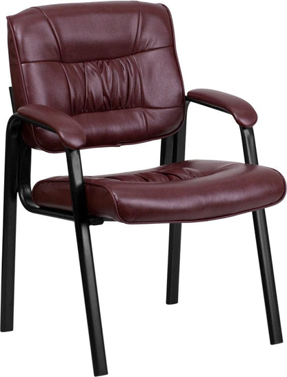 Brown LeatherSoft Executive Side Reception Chair with Black Metal Frame [BT-1404-BN-GG] A-Z Store Nadia