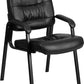 Brown LeatherSoft Executive Side Reception Chair with Black Metal Frame [BT-1404-BN-GG] A-Z Store Nadia