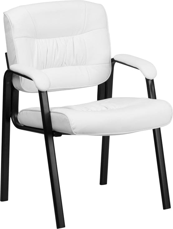 Brown LeatherSoft Executive Side Reception Chair with Black Metal Frame [BT-1404-BN-GG] A-Z Store Nadia