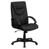 High Back Black Leather Executive Swivel Office Chair with Arms [BT-238-BK-GG]