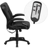 Ergonomic Massaging Black LeatherSoft Executive Swivel Office Chair with Arms [BT-2536P-1-GG]
