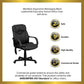 Mid-Back Ergonomic Massaging Black LeatherSoft Executive Swivel Office Chair with Arms [BT-2690P-GG] A-Z Store Nadia