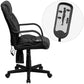Mid-Back Ergonomic Massaging Black LeatherSoft Executive Swivel Office Chair with Arms [BT-2690P-GG] A-Z Store Nadia
