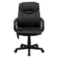 Mid-Back Ergonomic Massaging Black LeatherSoft Executive Swivel Office Chair with Arms [BT-2690P-GG] A-Z Store Nadia