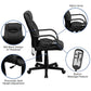 Mid-Back Ergonomic Massaging Black LeatherSoft Executive Swivel Office Chair with Arms [BT-2690P-GG] A-Z Store Nadia