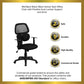Mid-Back Black Mesh Swivel Task Office Chair with Flexible Dual Lumbar Support and Arms [BT-2755-BK-GG] Fl Furniture