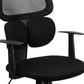 Mid-Back Black Mesh Swivel Task Office Chair with Flexible Dual Lumbar Support and Arms [BT-2755-BK-GG] Fl Furniture
