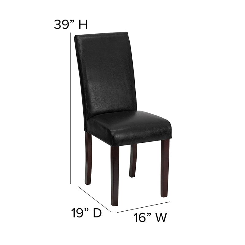 Black LeatherSoft Parsons Chair - BT-350-BK-LEA-023-GG A-Z Store Nadia