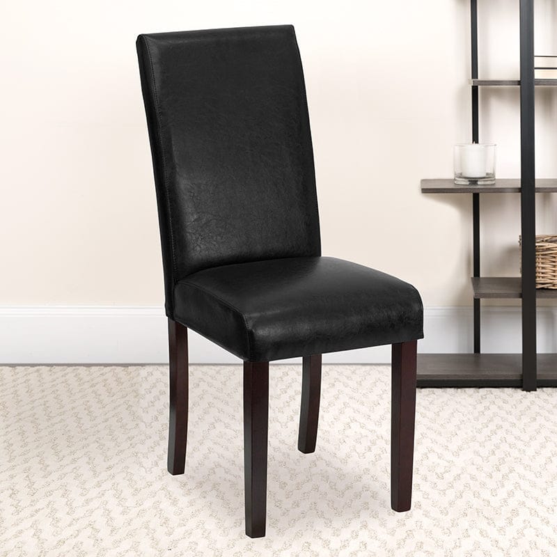 Black LeatherSoft Parsons Chair - BT-350-BK-LEA-023-GG A-Z Store Nadia
