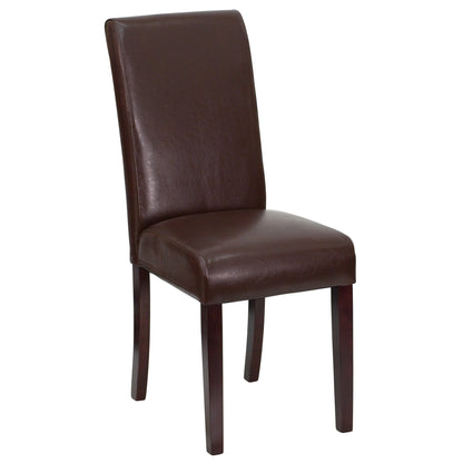 Black LeatherSoft Parsons Chair - BT-350-BK-LEA-023-GG A-Z Store Nadia